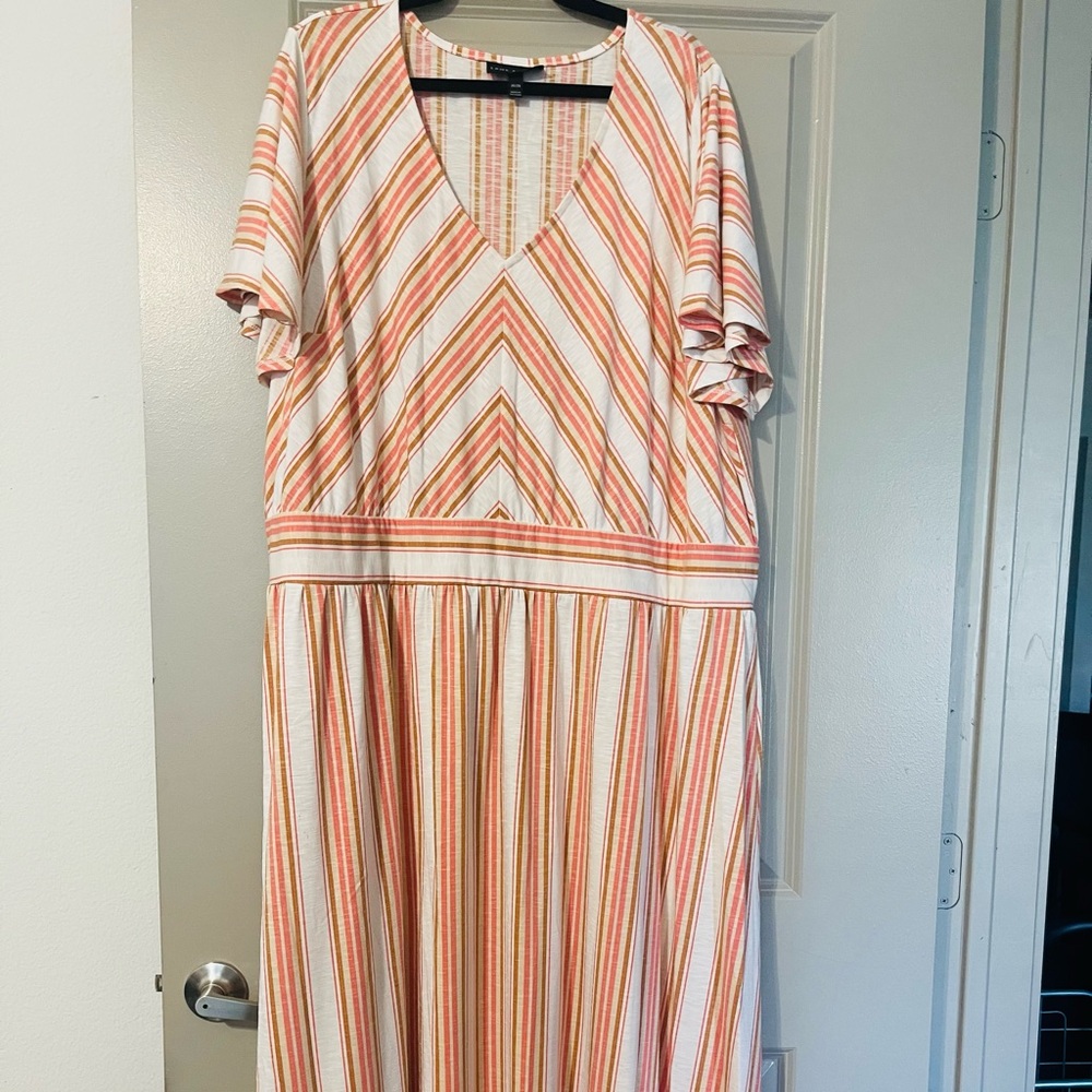 Lane Bryant Orange and White Embellished Sundress